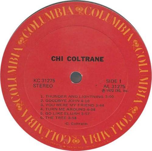 Chi Coltrane Chi Coltrane : LP Label A
